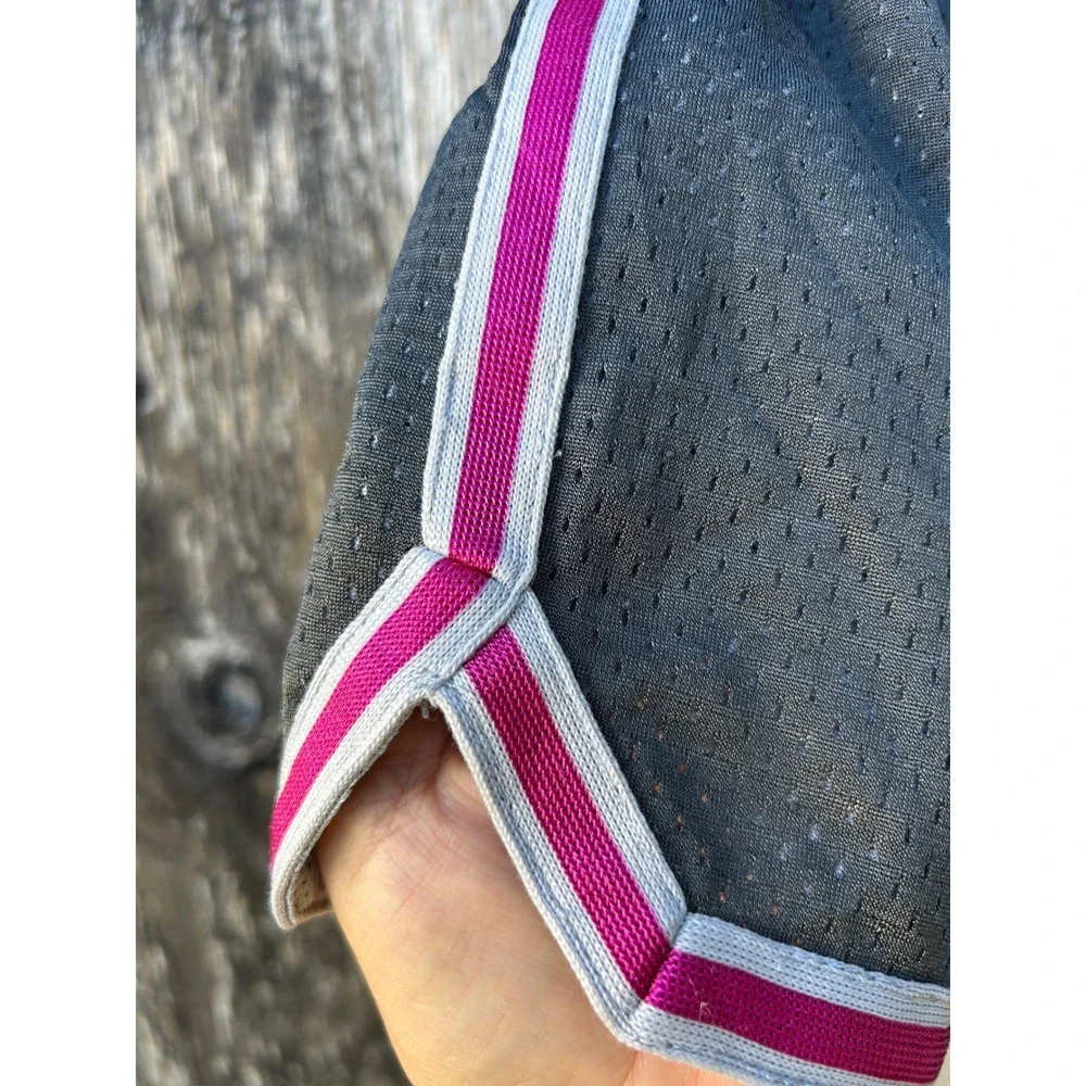 Nike Dri-FIT Women Large Mesh Basketball Shorts Gray Pink Y2K Running Gym Sporty